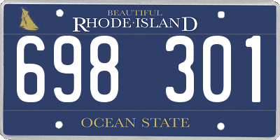 RI license plate 698301