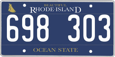 RI license plate 698303