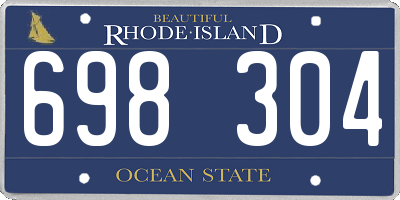 RI license plate 698304