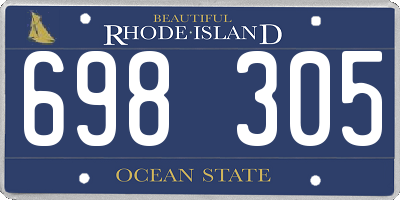RI license plate 698305