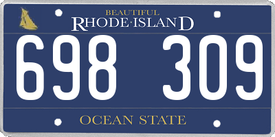 RI license plate 698309