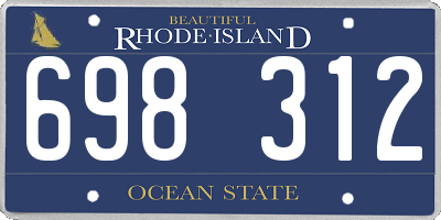 RI license plate 698312