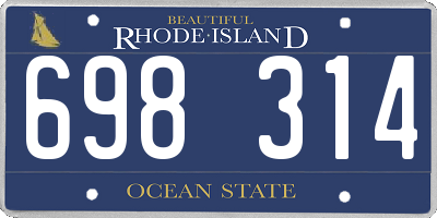 RI license plate 698314