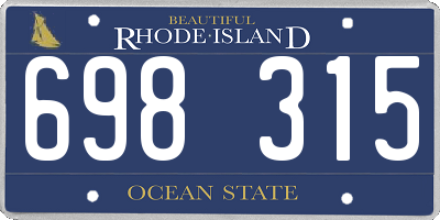 RI license plate 698315