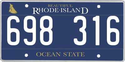 RI license plate 698316