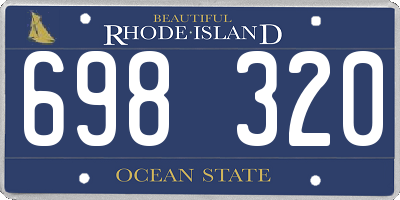 RI license plate 698320