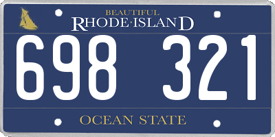 RI license plate 698321