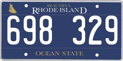 RI license plate 698329
