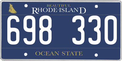 RI license plate 698330