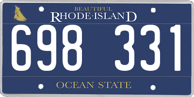 RI license plate 698331