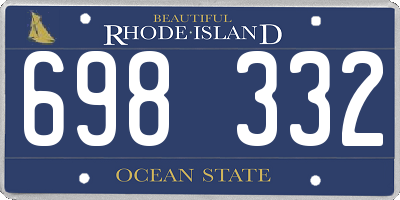 RI license plate 698332