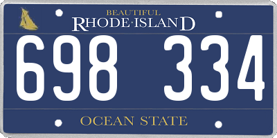 RI license plate 698334