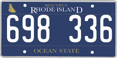 RI license plate 698336