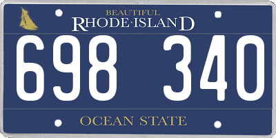 RI license plate 698340
