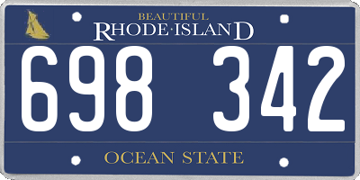 RI license plate 698342