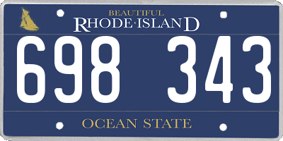 RI license plate 698343