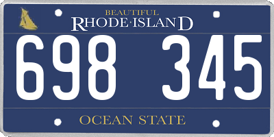 RI license plate 698345