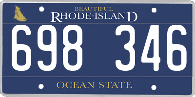 RI license plate 698346