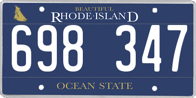RI license plate 698347