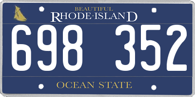RI license plate 698352