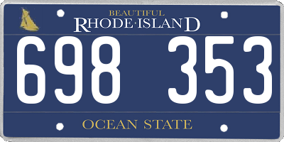 RI license plate 698353