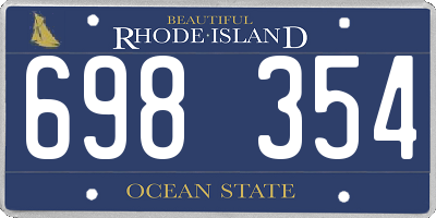 RI license plate 698354