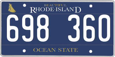 RI license plate 698360