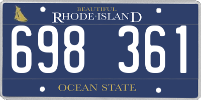 RI license plate 698361