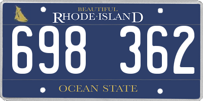 RI license plate 698362