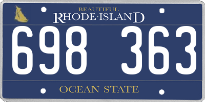 RI license plate 698363