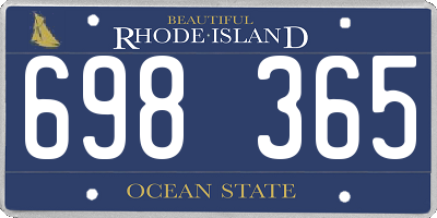 RI license plate 698365