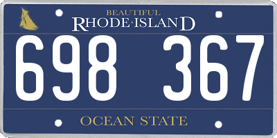 RI license plate 698367