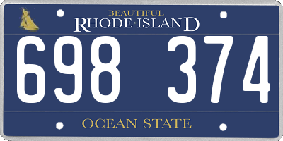 RI license plate 698374