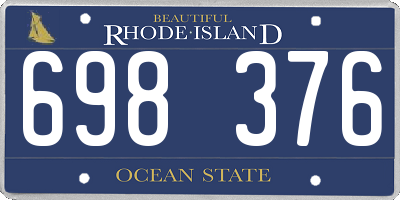 RI license plate 698376