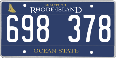 RI license plate 698378