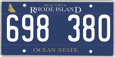 RI license plate 698380