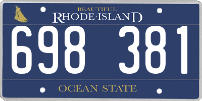 RI license plate 698381
