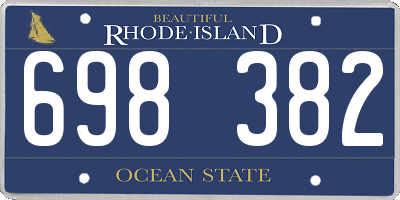 RI license plate 698382