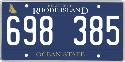 RI license plate 698385