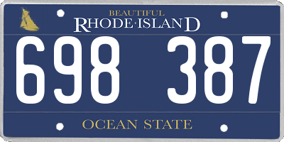 RI license plate 698387