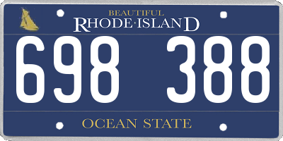RI license plate 698388