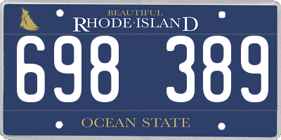 RI license plate 698389