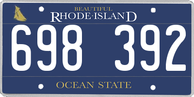 RI license plate 698392