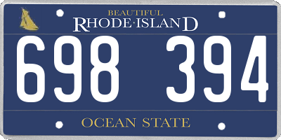RI license plate 698394