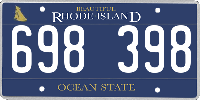 RI license plate 698398