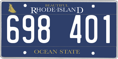 RI license plate 698401