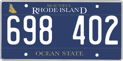 RI license plate 698402