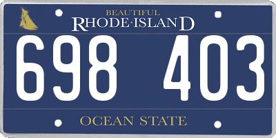 RI license plate 698403