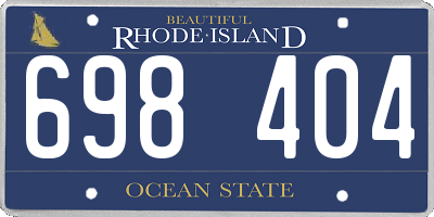 RI license plate 698404
