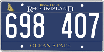 RI license plate 698407